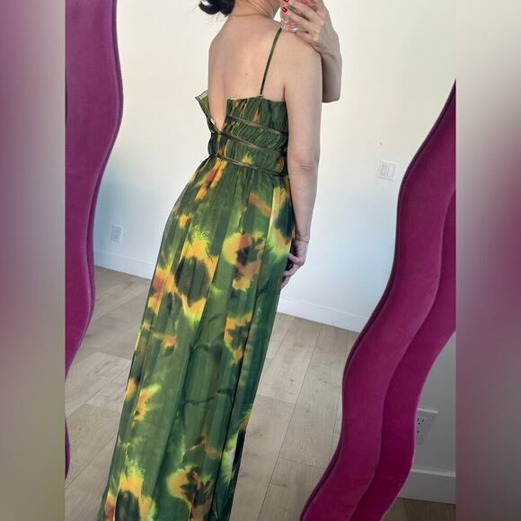 Aidan Mattox Y2K vintage prom dress green sunflower floral dress size 4 - Picture 5 of 9